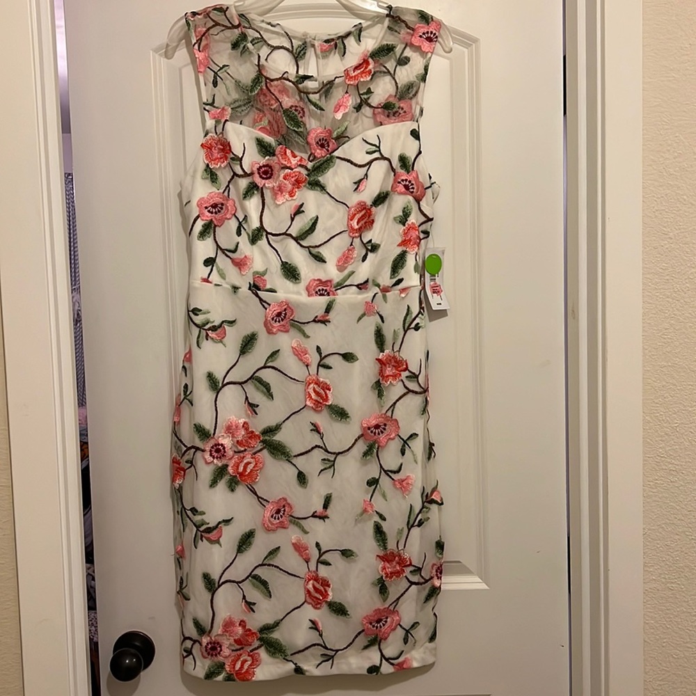 Semi Formal Premier Amour Dress pink floral fitted size 12